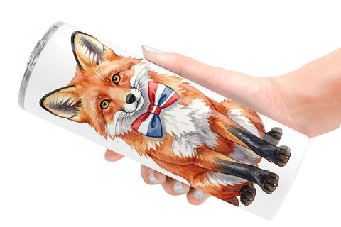 Tumbler Watercolor American Wildlife Patriotic Sublimation artnoy 