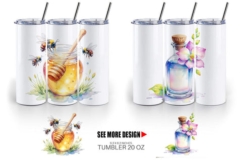 Tumbler Watercolor Baking Essentials Sublimation artnoy 