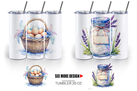 Tumbler Watercolor Baking Essentials Sublimation artnoy 