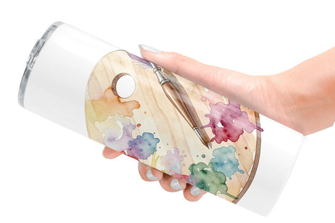 Tumbler Watercolor Boho Artistic Craft Ephemera Sublimation artnoy 