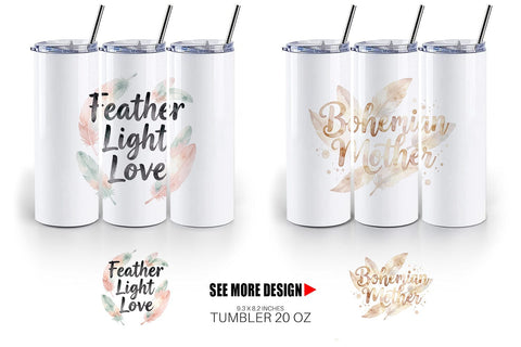 Tumbler Watercolor Boho Dreamcatcher Mama Quotes Sublimation artnoy 