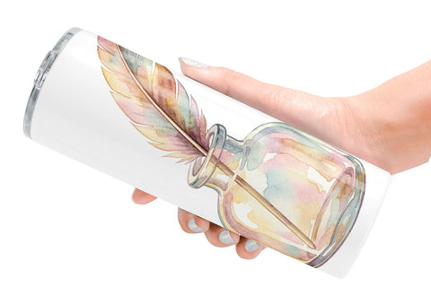 Tumbler Watercolor Boho Floral Junk Journal Art Sublimation artnoy 