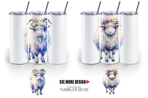 Tumbler Watercolor Boho Highland Cow And Friends Sublimation artnoy 
