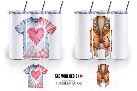 Tumbler Watercolor Boho Spring Fashion 70s Accessories & Attire Sublimation artnoy 