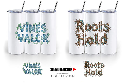 Tumbler Watercolor Botanical Nature Recovery Art Sublimation artnoy 