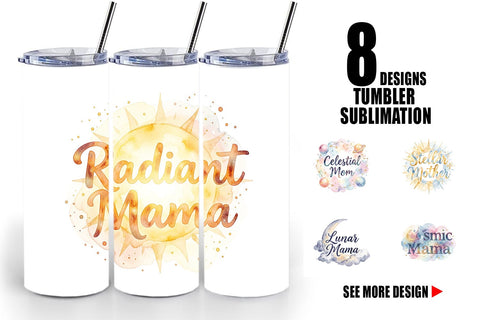 Tumbler Watercolor Celestial Boho Mother Quotes Sublimation artnoy 