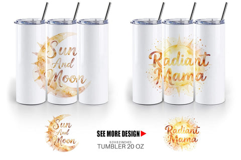 Tumbler Watercolor Celestial Boho Mother Quotes Sublimation artnoy 