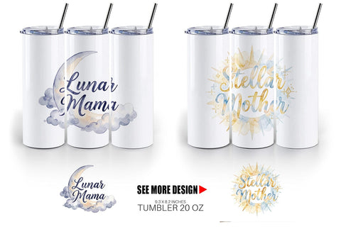 Tumbler Watercolor Celestial Boho Mother Quotes Sublimation artnoy 