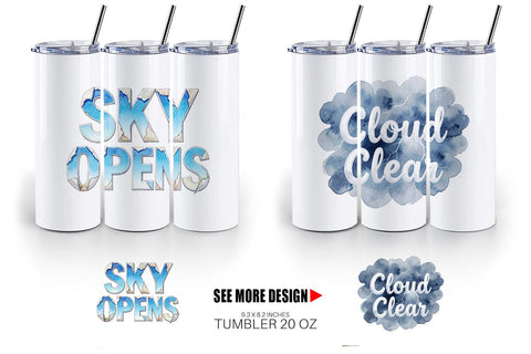 Tumbler Watercolor Celestial Mental Health Art Sublimation artnoy 