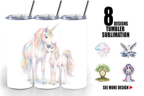 Tumbler Watercolor Celestial Mother Fantasy Art Sublimation artnoy 