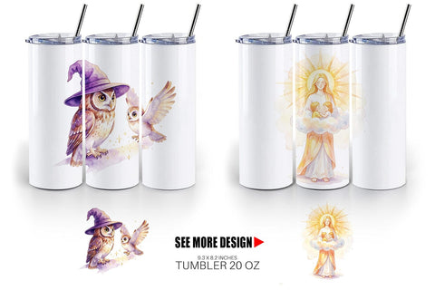Tumbler Watercolor Celestial Mother Fantasy Art Sublimation artnoy 