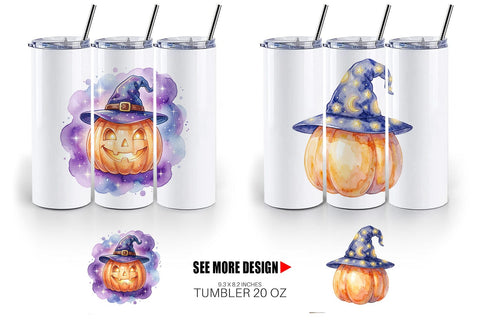 Tumbler Watercolor Celestial Starlight Witch Hat Sublimation artnoy 