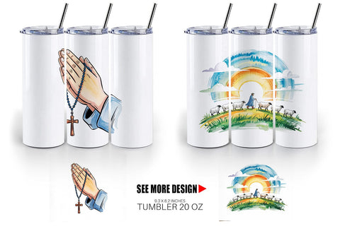 Tumbler Watercolor Christian Sublimation artnoy 