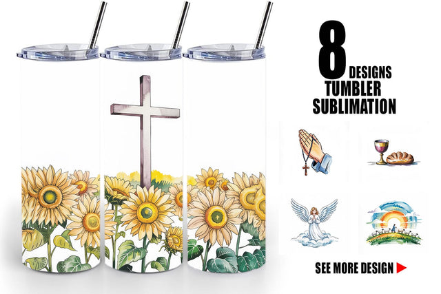 Tumbler Watercolor Christian Sublimation artnoy 