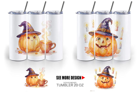 Tumbler Watercolor Cozy Autumn Spellcraft Witch Sublimation artnoy 