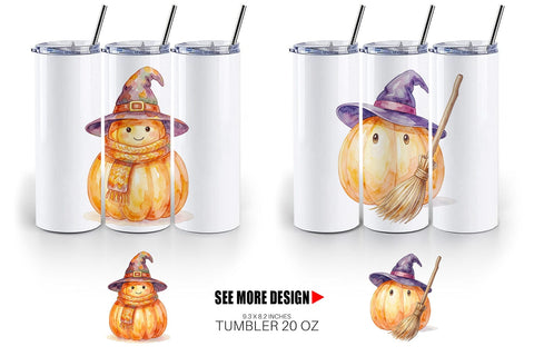 Tumbler Watercolor Cozy Autumn Spellcraft Witch Sublimation artnoy 