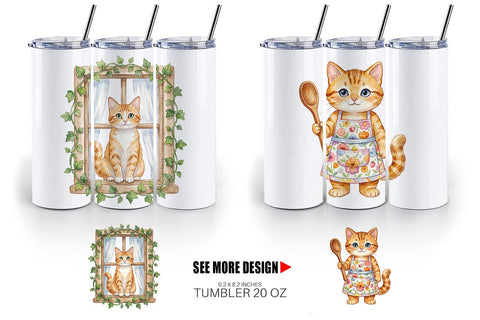 Tumbler Watercolor Cozy Cat Mom Lifestyle Art Sublimation artnoy 