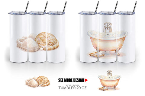 Tumbler Watercolor Cozy Mom Relaxation Art Sublimation artnoy 