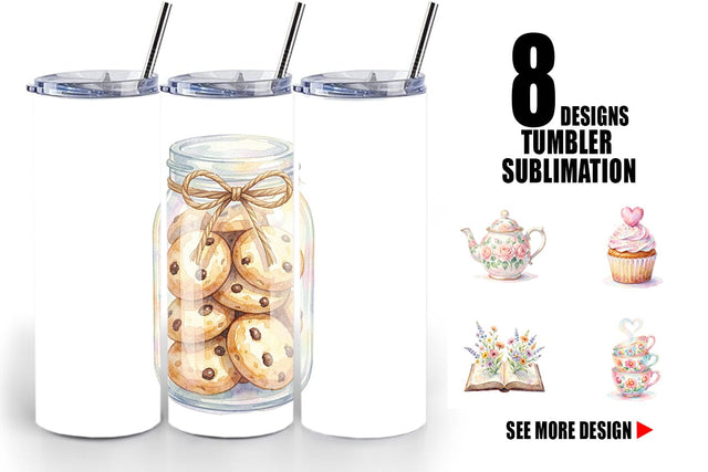 Tumbler Watercolor Cozy Tea Time Mom Brunch Sublimation artnoy 
