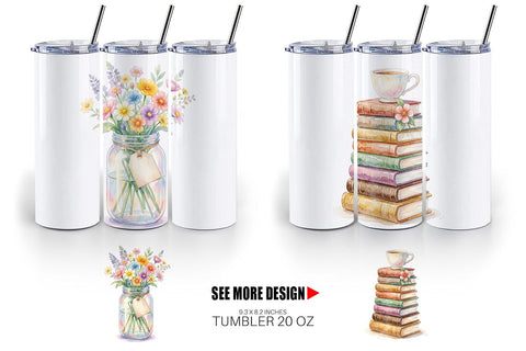 Tumbler Watercolor Cozy Tea Time Mom Lifestyle Sublimation artnoy 