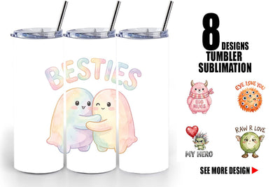 Tumbler Watercolor Cute Ugly Momster Quotes Sublimation artnoy 