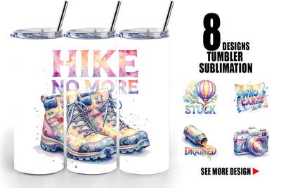 Tumbler Watercolor Cynical Travel And Hiking Art Sublimation artnoy 