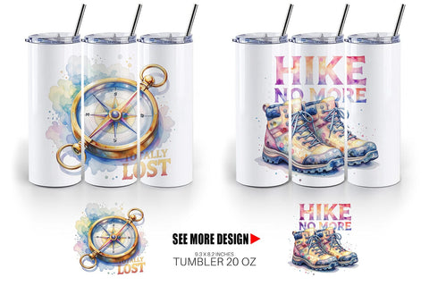 Tumbler Watercolor Cynical Travel And Hiking Art Sublimation artnoy 