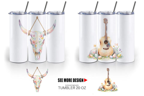 Tumbler Watercolor Desert Spring Easter Cacti Sublimation artnoy 