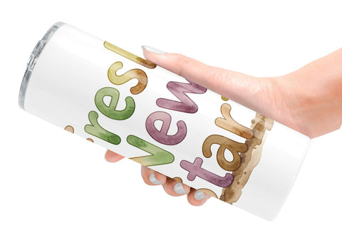 Tumbler Watercolor Elegant Floral Affirmations Quote Sublimation artnoy 