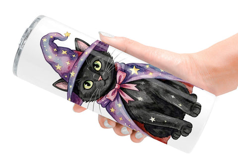 Tumbler Watercolor Fashionable Cat Mom Portraits Sublimation artnoy 