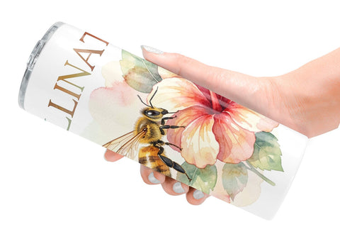 Tumbler Watercolor Floral Meadow Bee Quotes Sublimation artnoy 