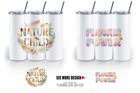Tumbler Watercolor Floral Meadow Bee Quotes Sublimation artnoy 