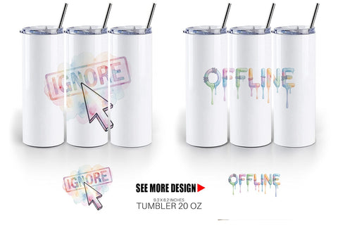 Tumbler Watercolor Funny 90s Tech Quotes Sublimation artnoy 