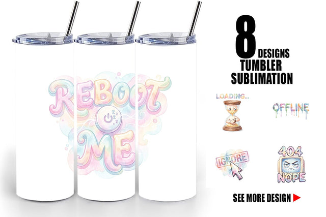 Tumbler Watercolor Funny 90s Tech Quotes Sublimation artnoy 