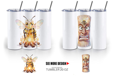 Tumbler Watercolor Funny Clumsy Bee Summer Fail Sublimation artnoy 