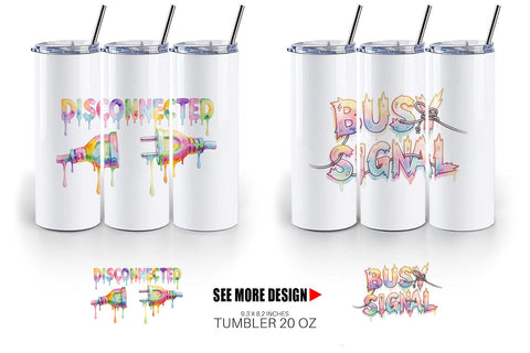 Tumbler Watercolor Funny Dial-Up Internet Art Sublimation artnoy 