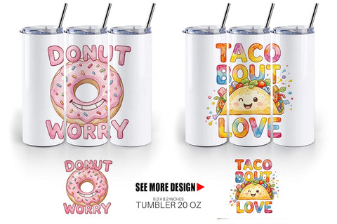 Tumbler Watercolor Funny Foodie Mom Puns Art Quotes Sublimation artnoy 