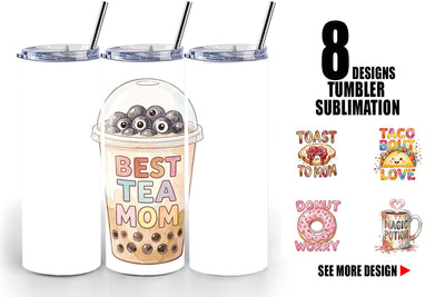 Tumbler Watercolor Funny Foodie Mom Puns Art Quotes Sublimation artnoy 