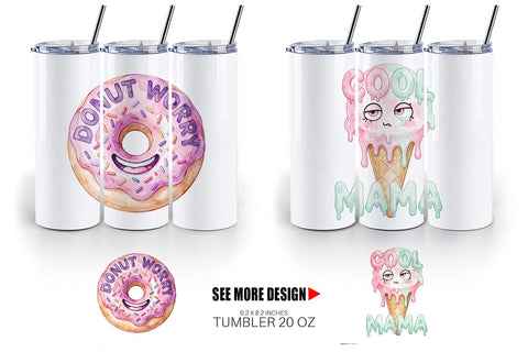 Tumbler Watercolor Funny Foodie Mom Puns Art Sublimation artnoy 