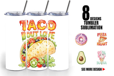 Tumbler Watercolor Funny Foodie Mom Puns Art Sublimation artnoy 