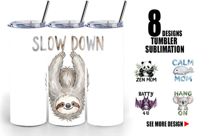 Tumbler Watercolor Funny Lazy Mom Life Quotes Sublimation artnoy 