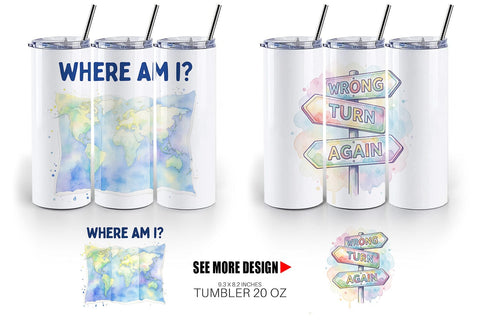 Tumbler Watercolor Funny Lost And Confused Quotes Sublimation artnoy 