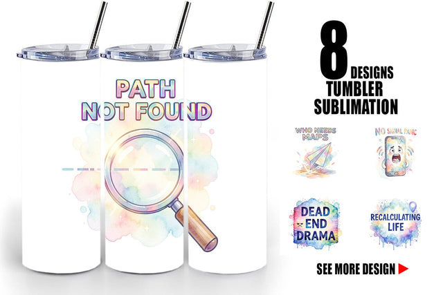 Tumbler Watercolor Funny Lost And Confused Quotes Sublimation artnoy 