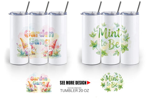 Tumbler Watercolor Funny Punny Garden Quotes Sublimation artnoy 