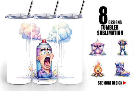 Tumbler Watercolor Funny Sarcastic Camping Gear Sublimation artnoy 