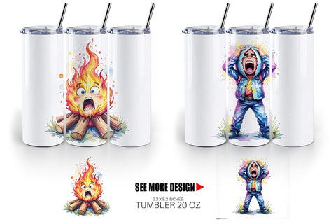 Tumbler Watercolor Funny Sarcastic Camping Gear Sublimation artnoy 