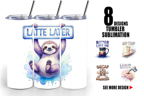 Tumbler Watercolor Funny Sarcastic Coffee Art Sublimation artnoy 