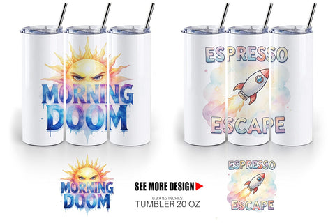Tumbler Watercolor Funny Sarcastic Coffee Art Sublimation artnoy 