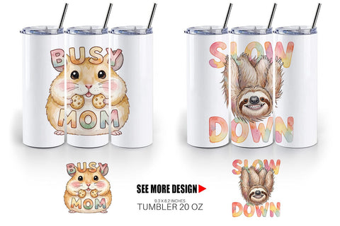 Tumbler Watercolor Funny Ugly Cute Animal Mom Quotes Sublimation artnoy 