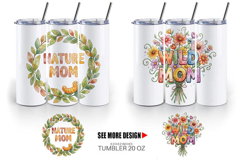 Tumbler Watercolor Funny Wonky Floral Mom Art Quotes Sublimation artnoy 